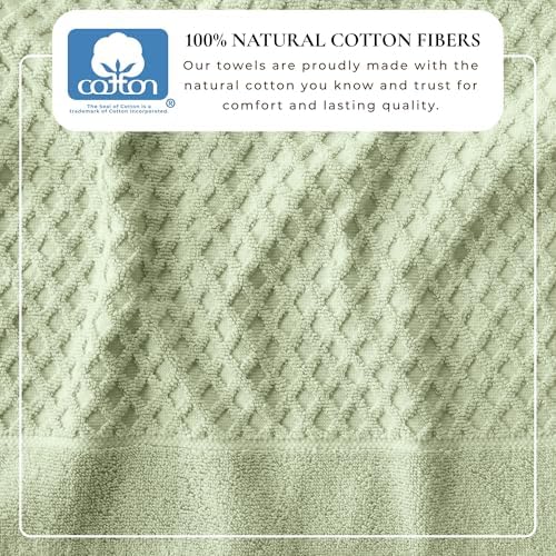 Great Bay Home Oversized Bath Sheets - 100% Cotton 2 Pack 68x35 Extra Large Towel - Absorbent, Durable, Quick-Dry Towels for Bathroom (Pale Green)