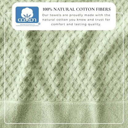 Great Bay Home Oversized Bath Sheets - 100% Cotton 2 Pack 68x35 Extra Large Towel - Absorbent, Durable, Quick-Dry Towels for Bathroom (Pale Green)