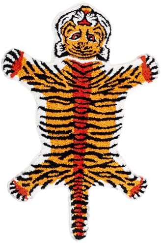 Cartoon Tiger Bath Mat Non-Slip Absorbent Rug Orange 39.3x25.5in