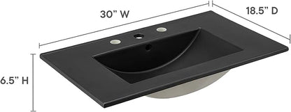 Modway EEI-5070-BLK Cayman 30" Bathroom Sink, Black