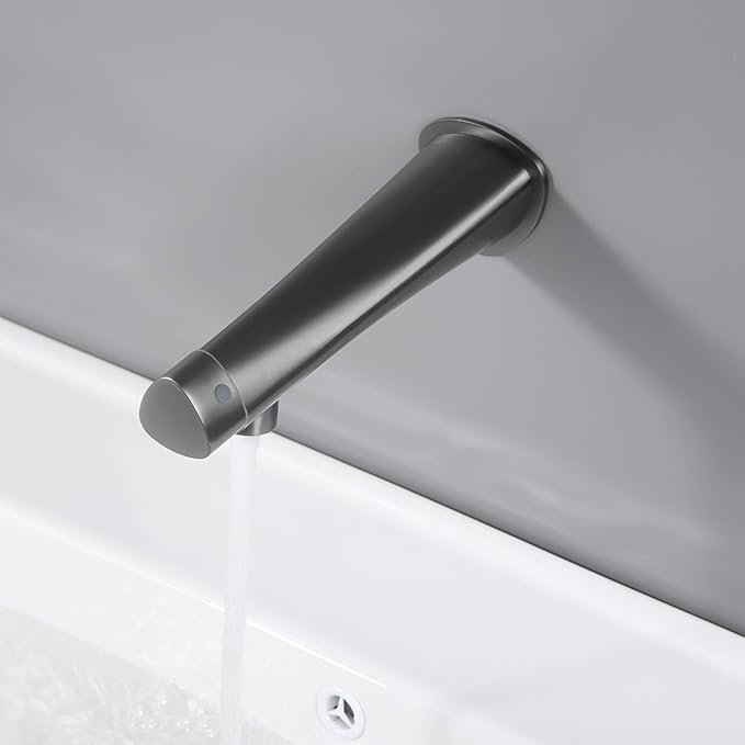 BiaoTeng Concealed Wall Mounted Bathroom Faucet Single Handle Hot and Cold Brass Faucets for Bathroom Sinks Single Hole Grey