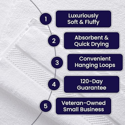 Alusa Home 100% Organic Zero-Twist Cotton Towels - GOTS Certified Luxury Bath Towels - Ultra Soft & Plush 700GSM Long-Staple Cotton - 6 Piece Towel Set (Papyrus)