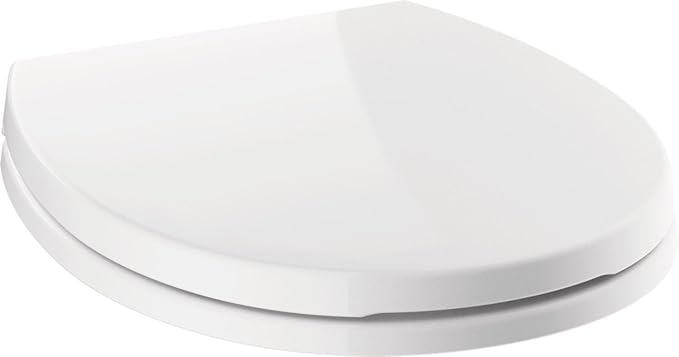 DELTA FAUCET 800903-WH Morgan Round Front Standard Close Toilet Seat with Non-slip Seat Bumpers, White