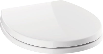 DELTA FAUCET 800903-WH Morgan Round Front Standard Close Toilet Seat with Non-slip Seat Bumpers, White