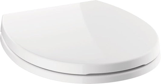 DELTA FAUCET 800903-WH Morgan Round Front Standard Close Toilet Seat with Non-slip Seat Bumpers, White