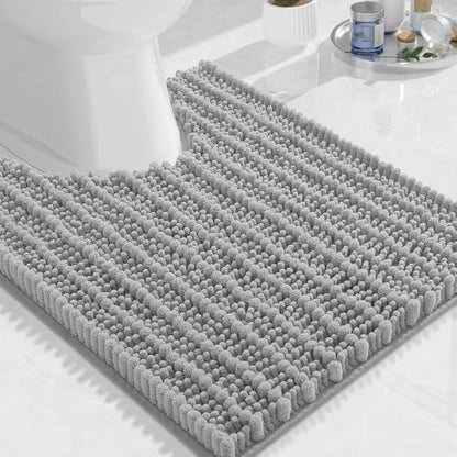 Arotive Toilet Rugs U-Shaped 24x20, Soft Absorbent Chenille Shaggy Bath Mat