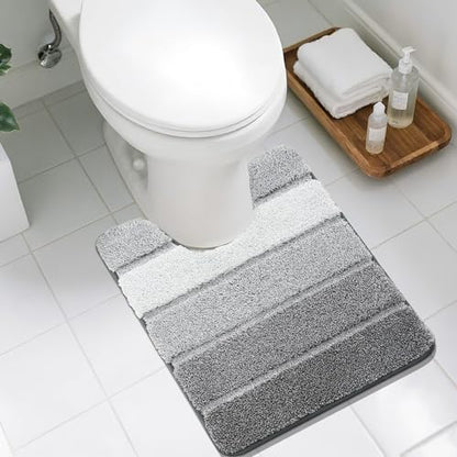 COSY HOMEER Toilet Rugs U-Shaped 24"x20", Ultra Soft Absorbent Bath Mat