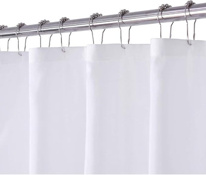 N&Y HOME Fabric Shower Curtain or Liner with Magnets - Washable Hotel Quality Cloth Shower Curtain for Bathroom - White, 71x72