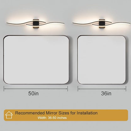 Black Vanity Lights Fixtures Over Mirror, Modern LED Bathroom Light Fixture with Remote Control, 3CCT Dimmable Bathroom Vanity Light 40.5 inch Wall Sconce Lighting for Bedroom, Living Room