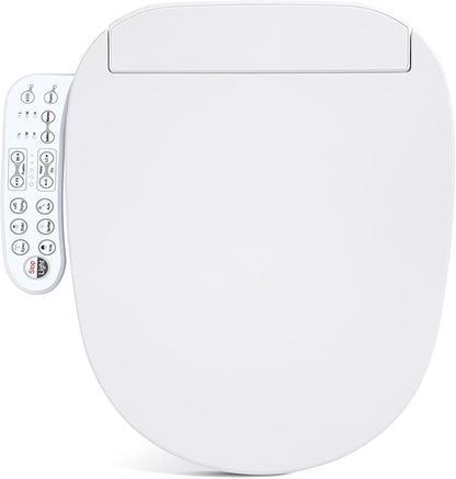 Bidet Toilet Seat, Electric Smart Heated Seat with Slow Closes, Warm Water, Dryer, Vortex Wash, Rear and Front Wash, Night Light, White, 208D (Round)