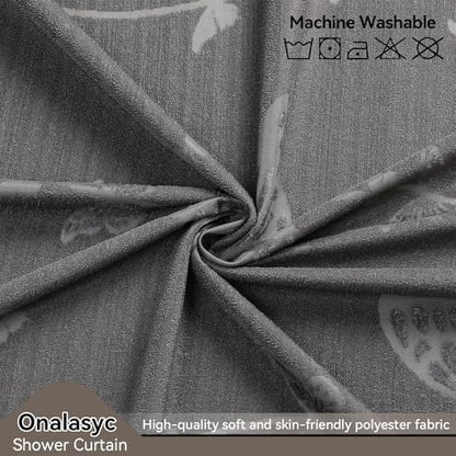 Onalasyc Butterfly Shower Curtain,Grey Lace Sheer Shower Curtain,72x72 in