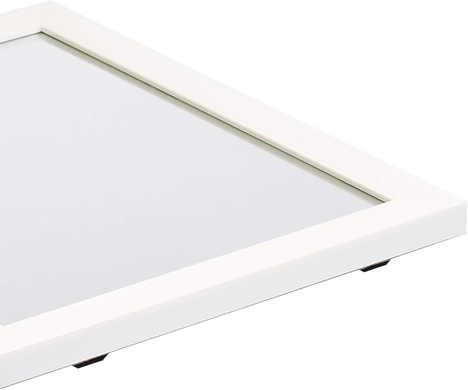 Amazon Basics Rectangular Wall Mount Mirror for Bedroom, Living Room, Entryway, 20" x 28", Standard Trim, White, Hangs Horizontally or Vertically