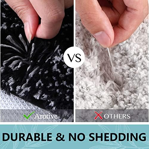 Arotive Microfiber Bathroom Rugs, Shaggy Soft Absorbent Bath Rug, 59x17