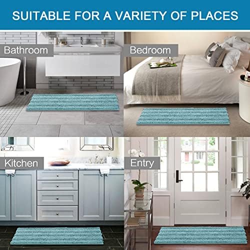 H.VERSAILTEX Bathroom Rugs Bath Mat Runner Rug Non Slip Kitchen Rug Extra Long Bath Rug Runners Oversized 59" x 20" Absorbent Washable Dry Fast Plush Area Rug for Bathroom/Bedroom - Aqua Haze