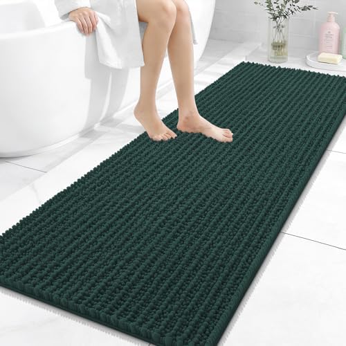 OLANLY Bathroom Runner Rugs 59x24, Thick Soft Absorbent Chenille Bath Rugs