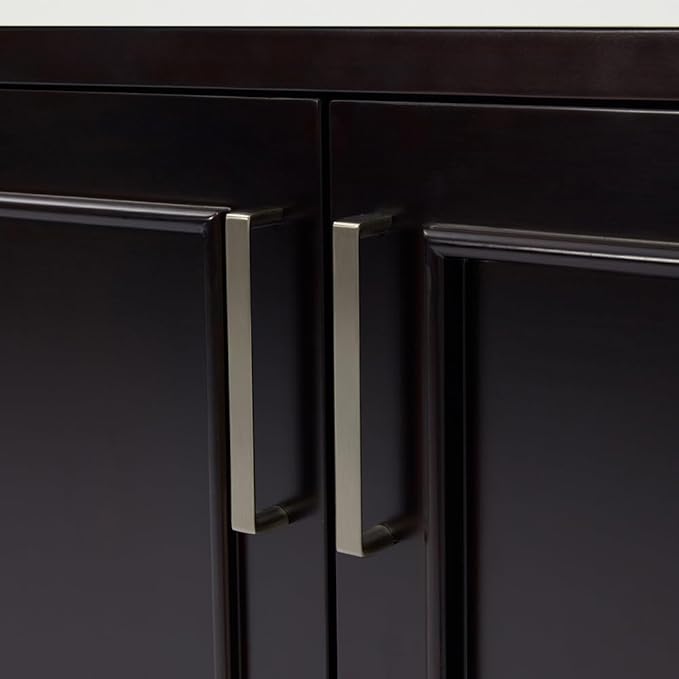 ARIEL Stafford 84-inch Bathroom Vanity with Sink,Solid Wood, 1.5-inch Pure White Quartz Countertop & Backsplash, Double Oval Porcelain Sink, 5 Soft Closing Doors, 6 Dovetail Drawers, Espresso