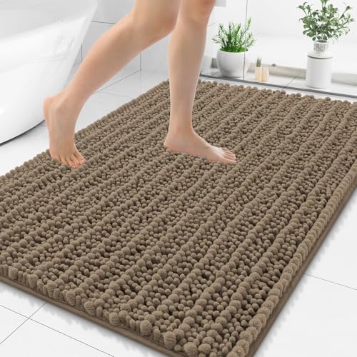 Smiry Bathroom Rugs 44X32, Extra Soft Rubber Backing Chenille Bath Mats