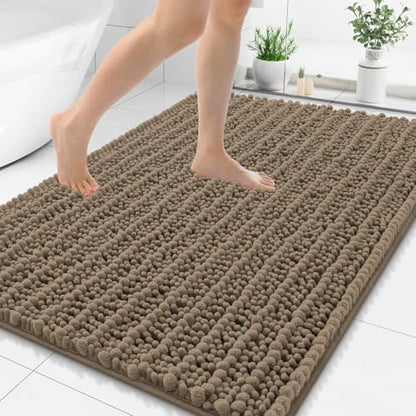 Smiry Bathroom Rugs 44X32, Extra Soft Rubber Backing Chenille Bath Mats