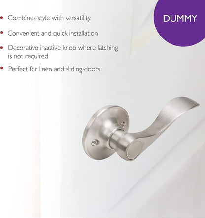 Design House 700609 Springdale Dummy Door Lever Satin Nickel (Pack of 2)