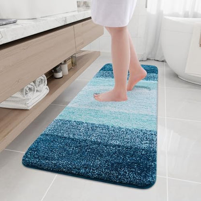 Arotive Microfiber Bathroom Rugs, Shaggy Soft Absorbent Bath Rug, 59x17