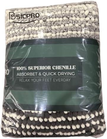BSICPRO Bathroom Rugs Sets 2 Piece, Non Slip Striped Bath Mats, Gray
