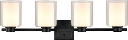 Design House 556167-BLK Oslo Vanity Light Fixture Matte Black, 4-Light