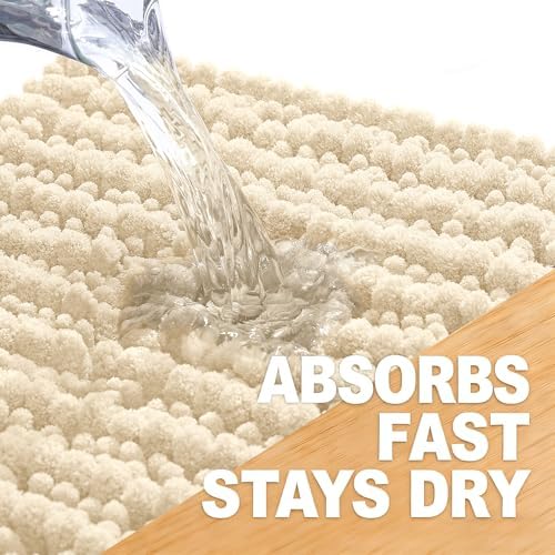 OLANLY Large Bathroom Rugs 70x46, Thick Soft Absorbent Chenille Bath Rugs