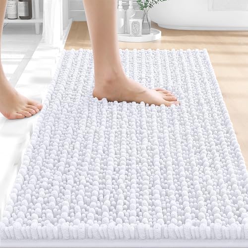OLANLY Small Bathroom Rugs 24x16, Thick Soft Absorbent Chenille Bath Rugs