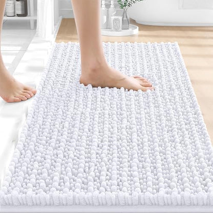 OLANLY Small Bathroom Rugs 24x16, Thick Soft Absorbent Chenille Bath Rugs