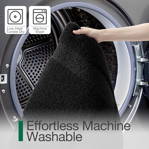 LUMI Ultra Soft Bathroom Rugs Absorbent, Non Slip Bath Mat 24x36, Black