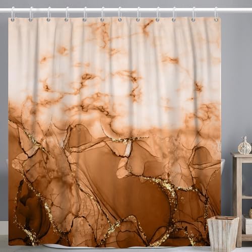 Brown Extra Long Waterproof Shower Curtain 72x96 inches