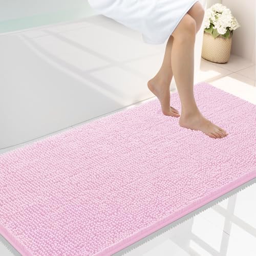 Smiry Bathroom Rugs 44X24, Luxury Chenille Extra Soft Absorbent Bath Mat