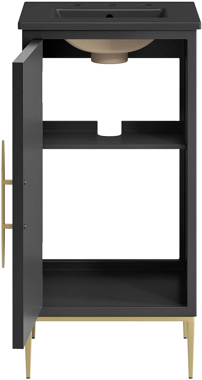 Modway Awaken Bathroom Vanity Cabinet, 18", Black Black