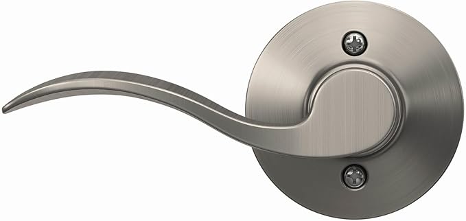 Schlage F170 ACC 619 RH Right Handed Accent Door Lever, One Sided Non-Turning Dummy Door Handle, Satin Nickel