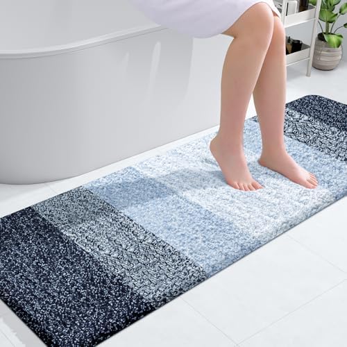 OLANLY Bathroom Runner Rug 59x20, Extra Soft Absorbent Microfiber Bath Rugs