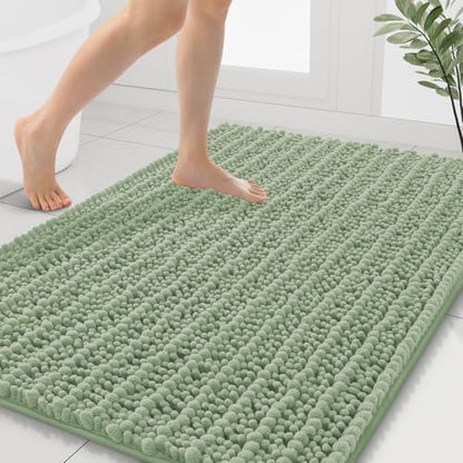 Smiry Bathroom Rugs 40X32, Extra Soft Rubber Backing Chenille Bath Mats