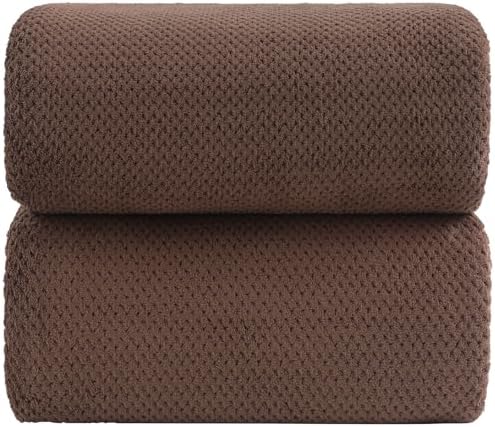 YTYC 39x78 Bath Sheets,Towels for Bathroom,Brown,2-Pieces