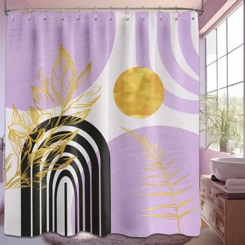 Light Purple Shower Curtain, 72x72 in, Mid Century Modern Girls