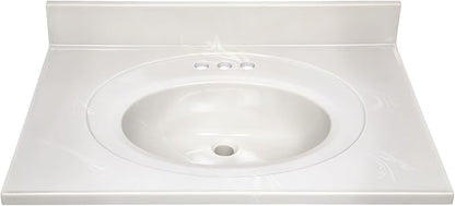Design House Single Sink Vanity Top, 31", Ivory | With Backsplash, , Countertop, Classic, Cultured Marble, Bath, 586321