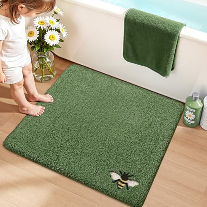 LUMI Square Bathroom Rug 26x26, Soft Absorbent Bath Mat, Non Slip