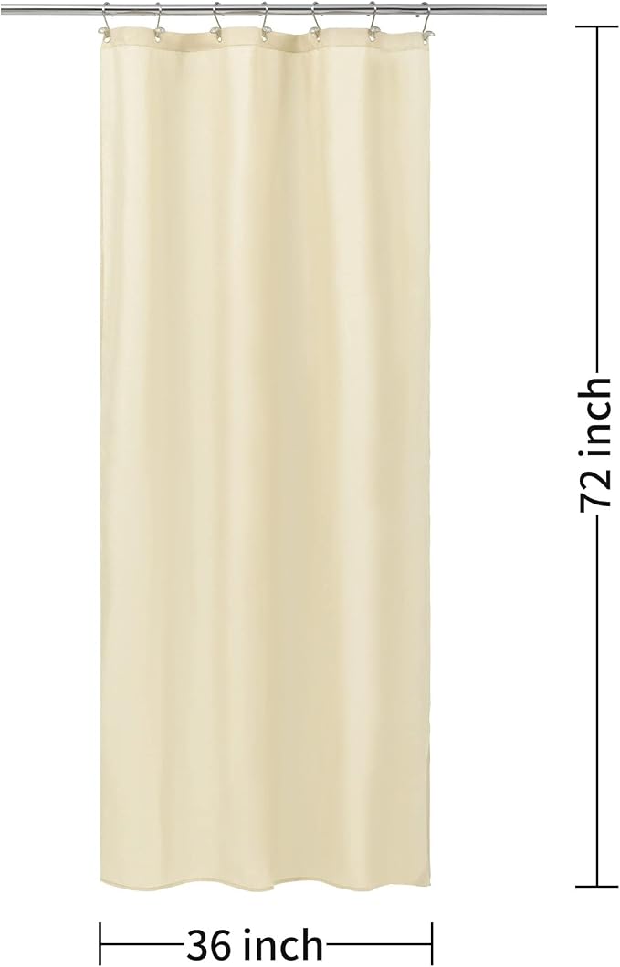 ALYVIA SPRING Stall Waterproof Fabric Shower Curtain or Liner Cream, 36x72 | 2 Magnets, Soft Cloth & Hotel Quality, Machine Washable, Light-Weight, Stall Size