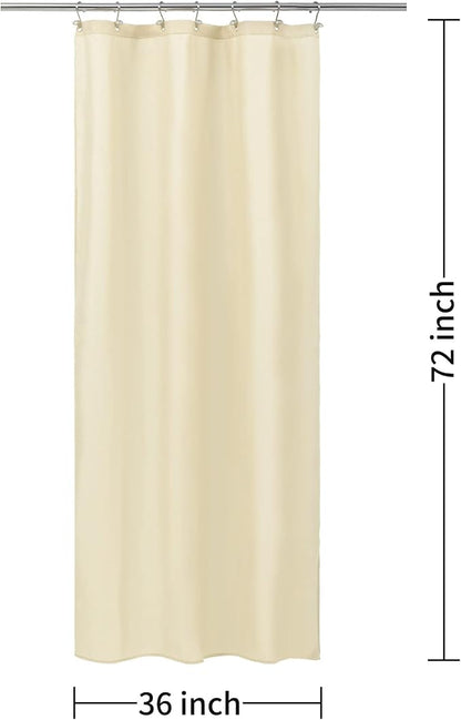 ALYVIA SPRING Stall Waterproof Fabric Shower Curtain or Liner Cream, 36x72 | 2 Magnets, Soft Cloth & Hotel Quality, Machine Washable, Light-Weight, Stall Size
