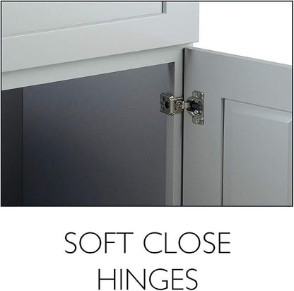 Design House Brookings Bathroom Vanity, 30", Gray | Adjustable Hinges, Freestanding, Contemporary/Modern, Wood, Bath, 587089