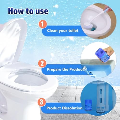 Automatic Toilet Bowl Cleaner Long Lasting Tank Bottles 3 Pack