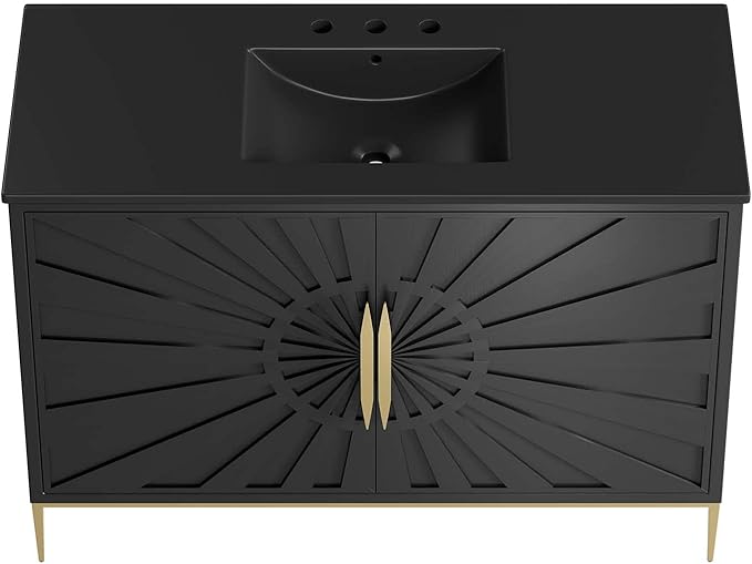 Modway Awaken Bathroom Vanity Cabinet, 48", Black Black