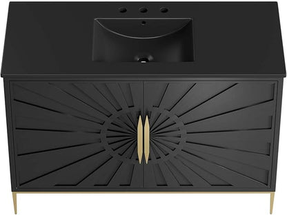 Modway Awaken Bathroom Vanity Cabinet, 48", Black Black