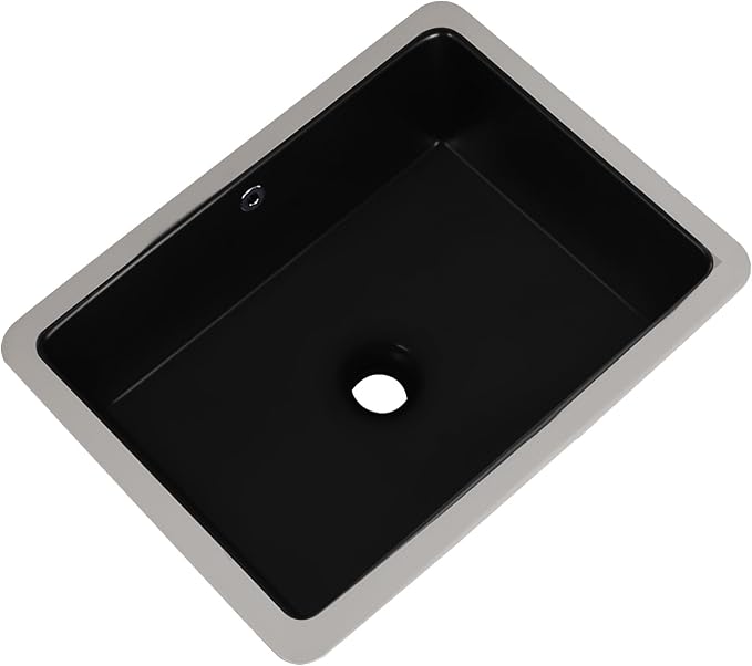 18 Inch Undermount Bathroom Sink Black Rectangle Sink with Overflow | 18-1/2"x14" Matte Black Under Counter Design,Ceramic,Easy to Clean,Modern Style,Ideal for bathroom,vanity, lavatory,restroom