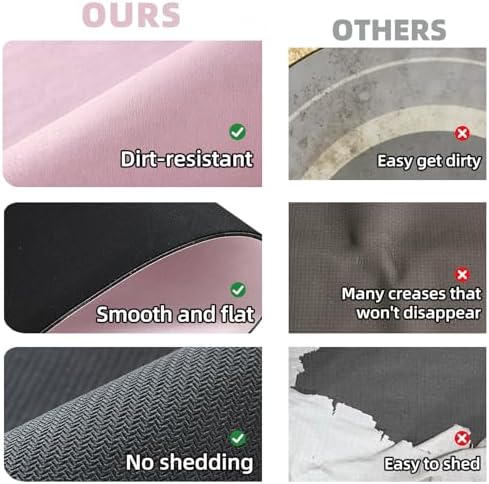TYUU Thin Bath Mat, Bathroom Rugs Non Slip Washable, 24x48 Pink