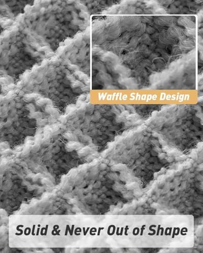 AMOAMI Upgraded Waffle Grey Bath Mat 20" x 32"