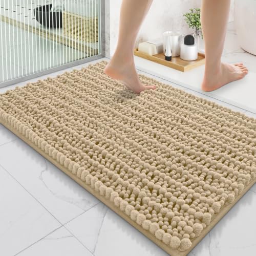 Smiry Bathroom Rugs 35X24, Extra Soft Rubber Backing Chenille Bath Mats